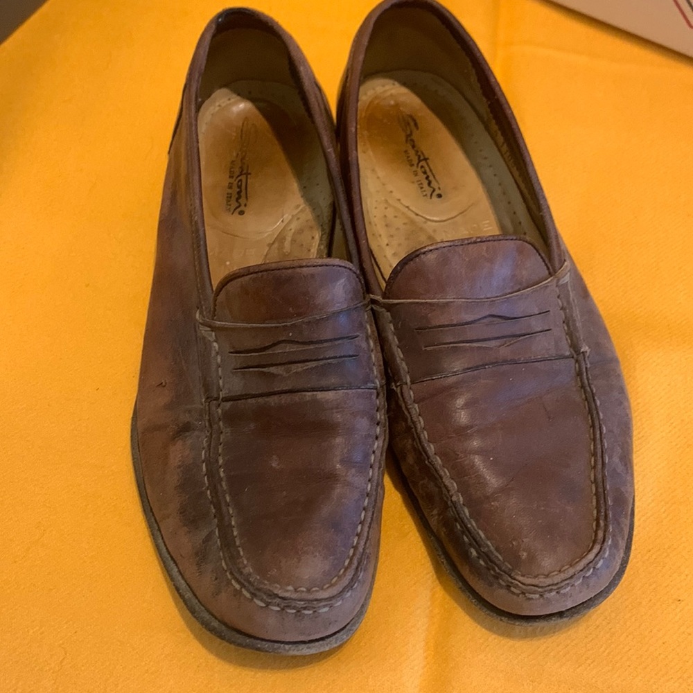 Santoni leather loafers